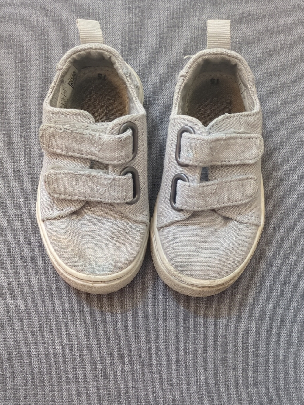 Toms Kids Gray Canvas Velcro Sneakers